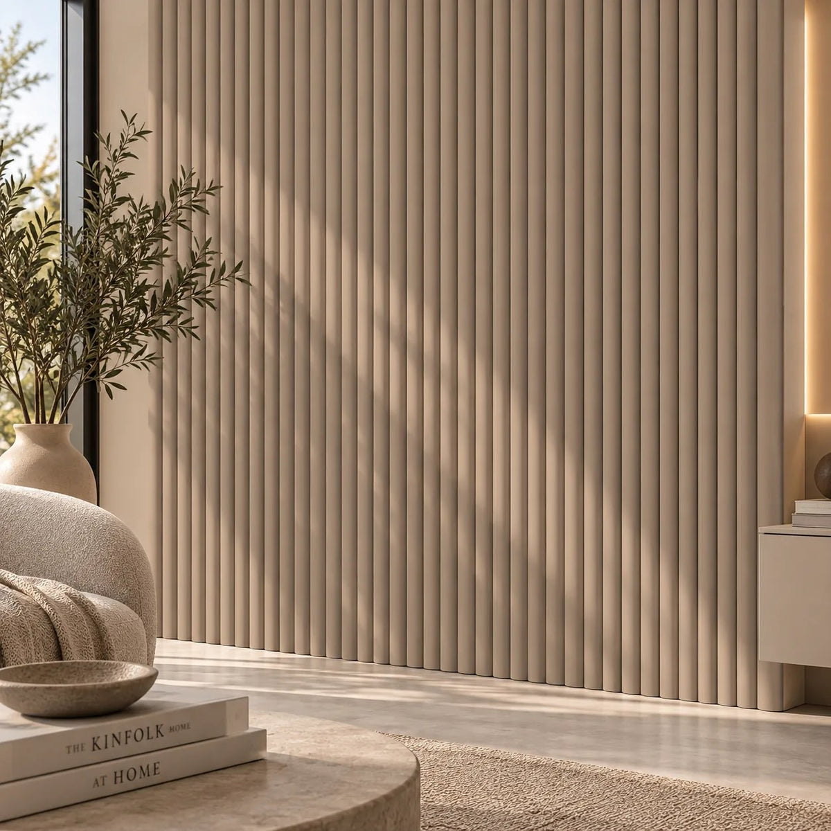 Japandi Akustikpaneel Suede – Geschlossen – Mokka