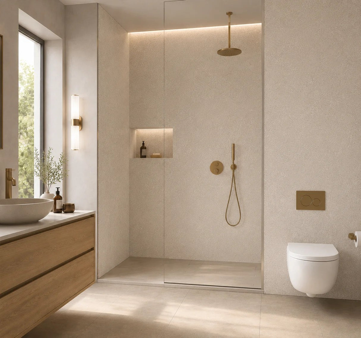 SPC-Wandpaneel Kalksteinoptik – Beige 108